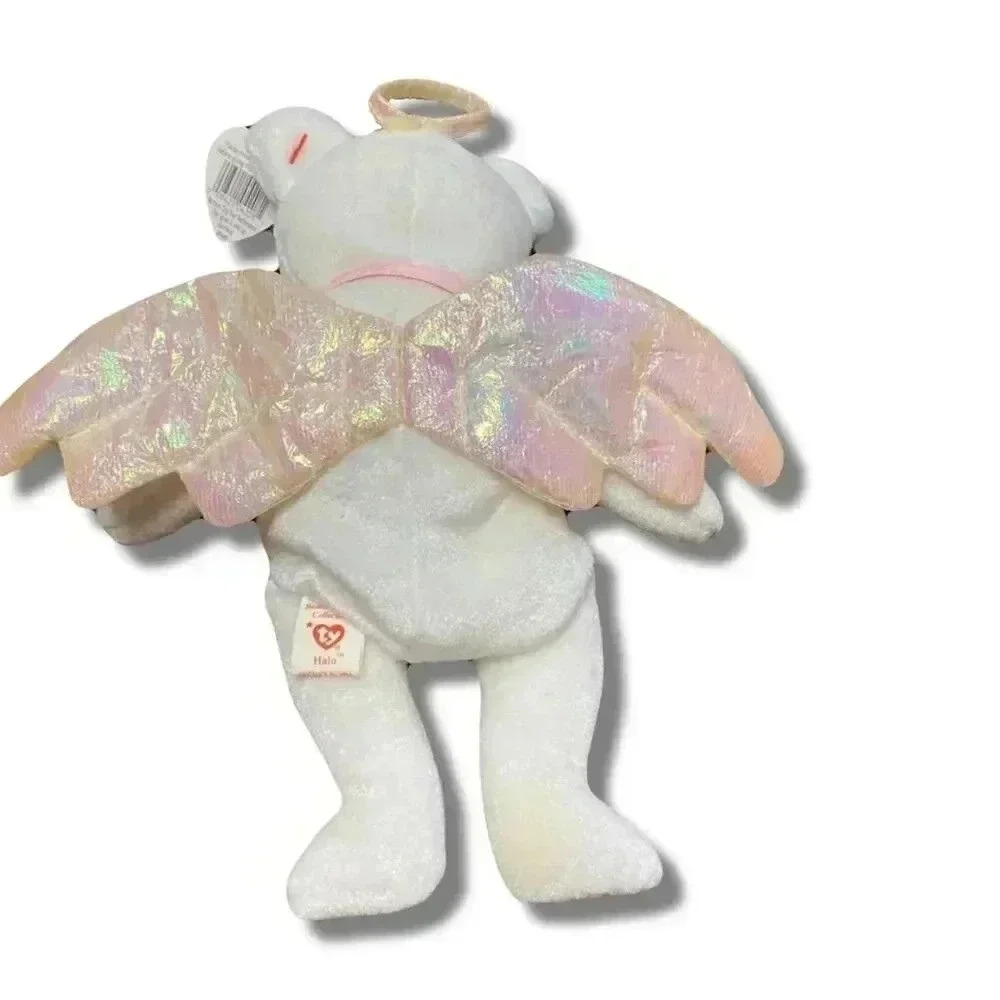 Rare Ty Beanie Baby Halo the Angel Bear 1998 - Brown Nose & Black Eyes, 8" Plush - Picture 2 of 6
